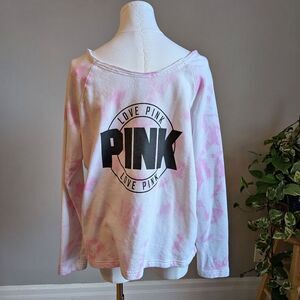 Pink Victoria's Secret Sweatshirt Tie Dye Oversized Athleisure Cozy Size S